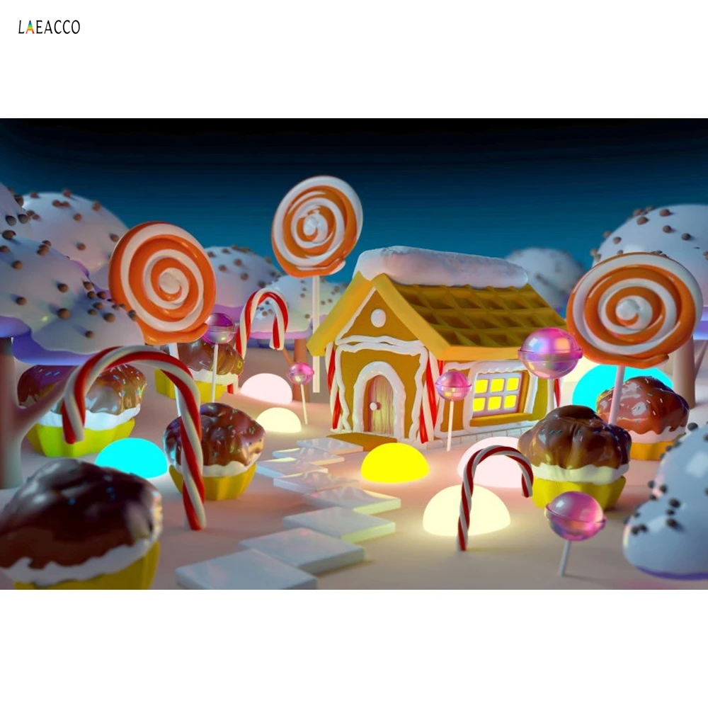 Laeacco Конфеты Замок рай дети мультфильм фотографии фоны индивидуальные