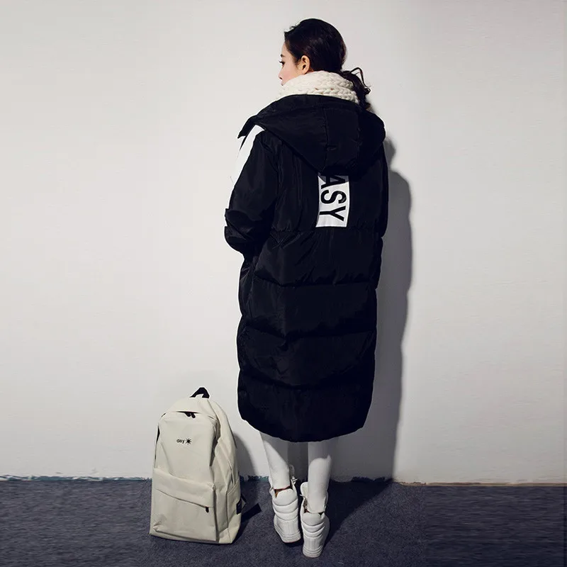 Plus Size 3XL Winter Jacket Women Hooded Thicken Bread Coats Wadded Cotton Female Maxi Warm Parka Coat C2734 | Женская одежда