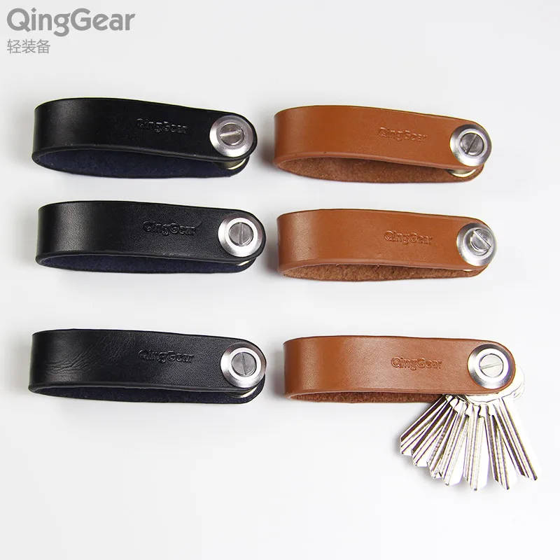 6 шт./лот Qing gear Lkey Кожаный Автомобильный держатель для ключей Edc зажим для ключа и практичный органайзер для ключей для путешествий на открытом воздухе