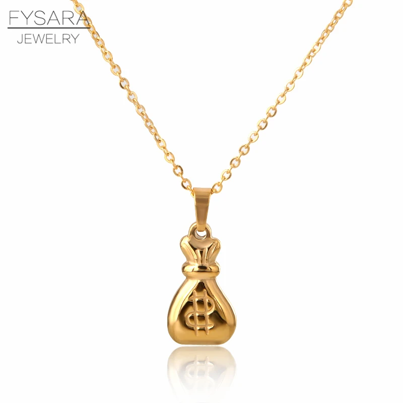 Ожерелье FYSARA в стиле хип хоп с подвеской виде карманной Подвески на доллар США