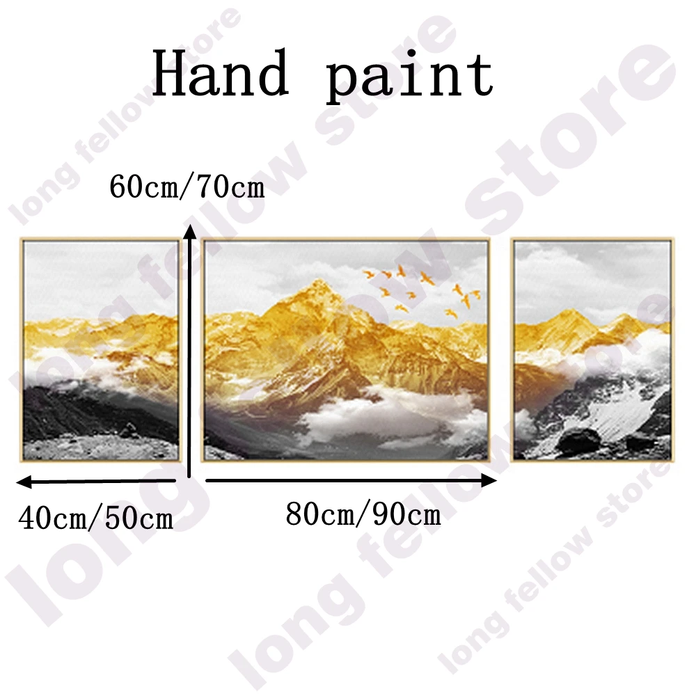 Ручной Краски Золотой пейзаж холст ing на высшем уровне с изображением