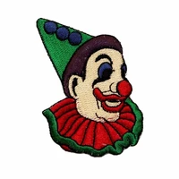custom embroidered patch clown skull face patch red nose biker badge iron on for clothing applique customize with your logo