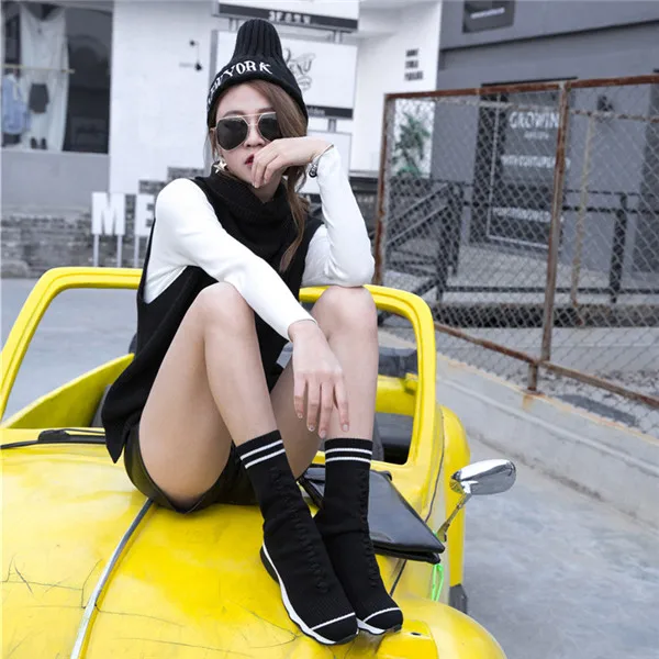 LTTL новейшая мода полосатые трикотажные носки обувь женская повседневная удобные