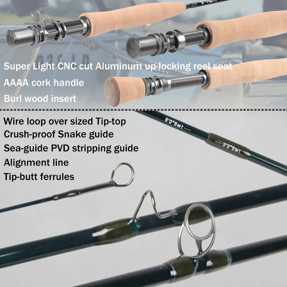 Maximumcatch Fly Rod 40T+ 46T SK углеродное быстрое действие AAAA пробковая ручка с алюминиевой трубкой Удочка 5/6/8WT 9FT