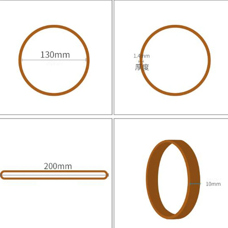 20 шт. ширина 10 мм коричневый каучук прочный эластичный ремешок канцелярские