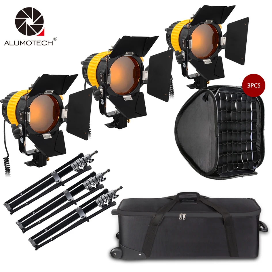 Светодиодный прожектор ALUMOTECH 3x80 Вт с V образным креплением + подставка X3 софтбокс 3