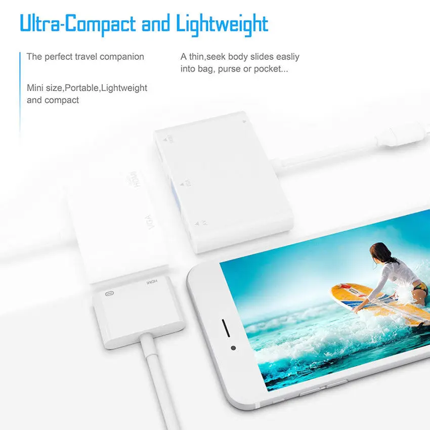 Для Lightning-Digital AV HDMI 4K USB кабель для iPhone-HDMI разъем адаптера 1080P HD адаптеры для iPhone XS X iPad Air 3