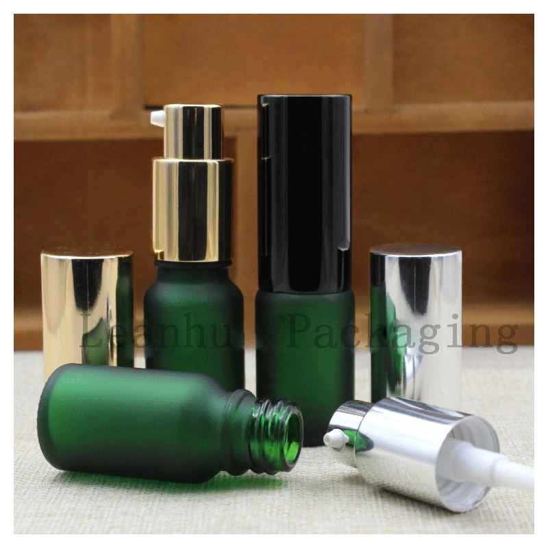 

10ml Green Frosted Glass Essential oil Bottle, Gold/Silver/Black Lid ,Personal Care Packaging Containers,Cosmetics Empty Bottle