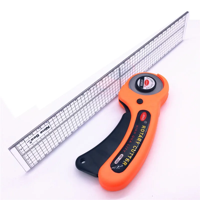 Линейка в стиле пэчворк 5*30 см рулетка прозрачный акриловый материал круглый нож