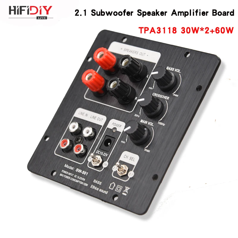 Аудиоколонка HIFIDIY s 2 1 сабвуфер Плата усилителя динамика TPA3118 аудио 30 Вт * + 60 Sub AMP с