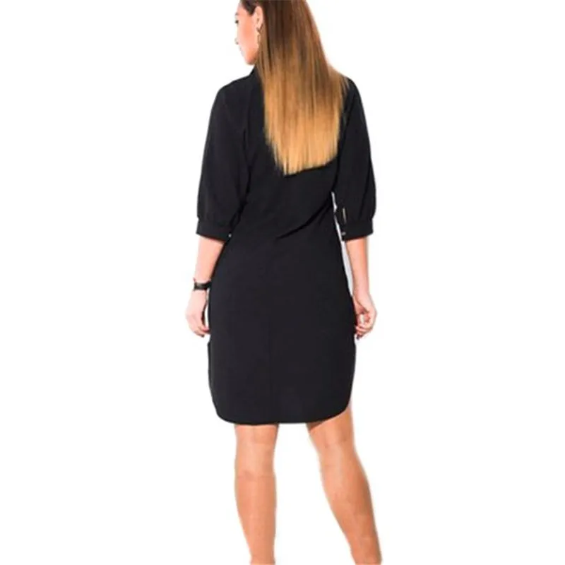 

6XL Large Size 2019 New Summer women Dress Fashion Big Size Casual Three Quarter Sleeve irregular Dress Plus Size Women Clothing