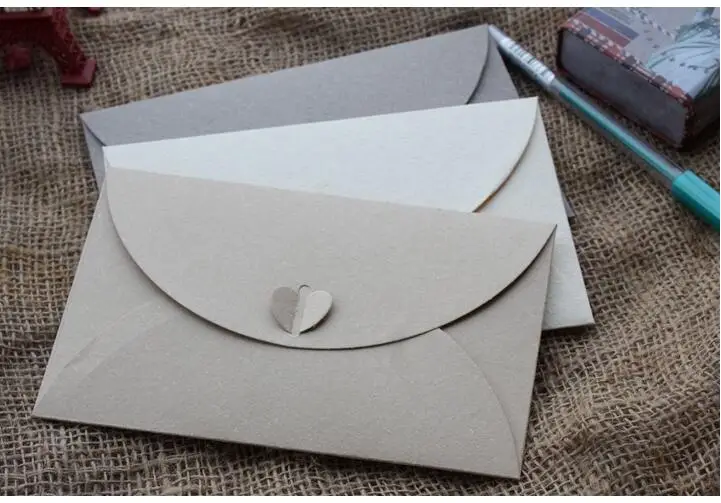 50 шт./лот Новое винтажное романтичное Сердце DIY многофункциональная крафт-бумажная открытка конверт/Сумка для карт/175*110 мм G083