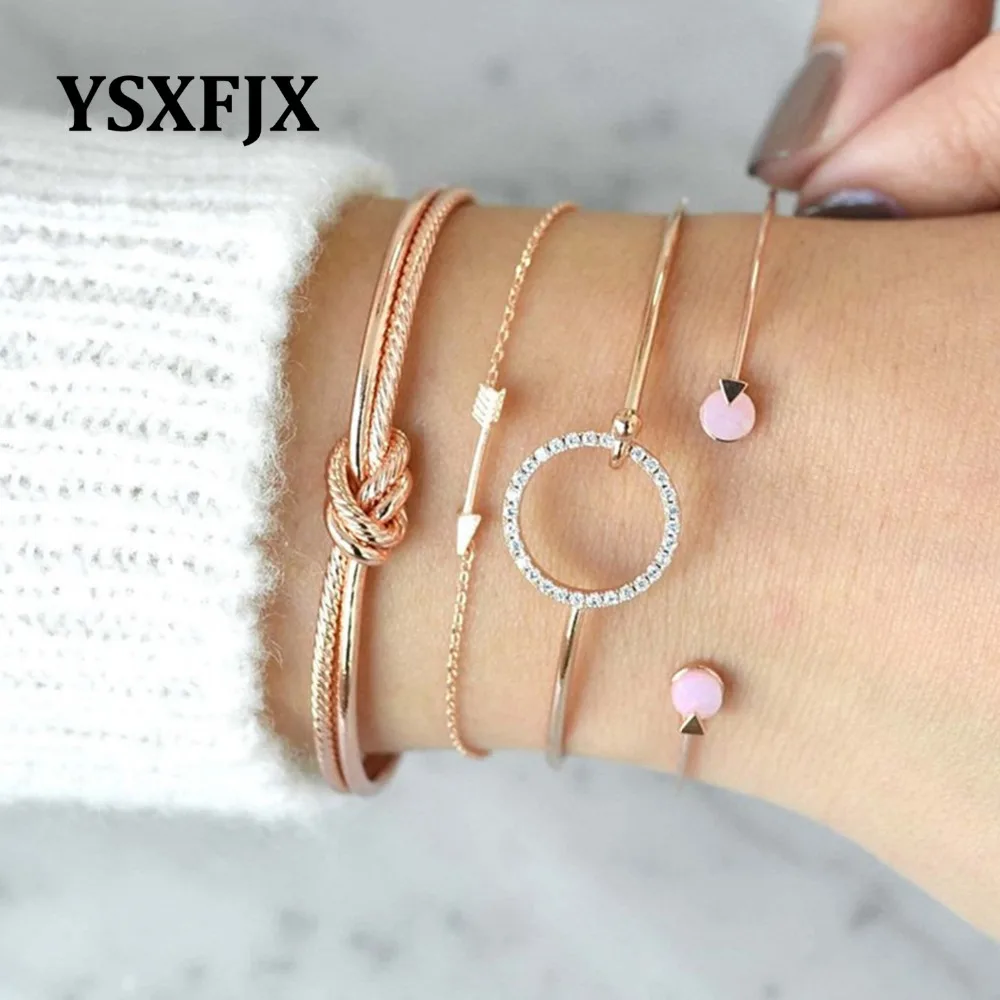 YSXFJX простой темперамент завязанный браслет сплава Открытый сочетание моды jewelry