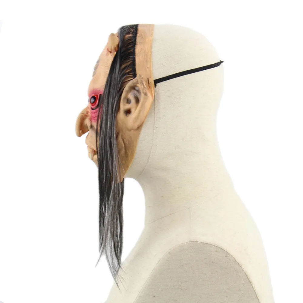 Мужская раскачивающаяся маска зомби с волосами гримаса призрак эмульсия ужас