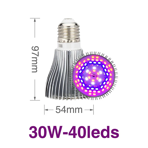 4PCS 30W 40leds 4 шт. светодиодный светильник для выращивания полный спектр Прожекторы для роста лампы 5 Вт 10 Вт 30 Вт 50 Вт 80 Вт AC85-265V светодиодный светильник для посадки - Испускаемый цвет: 4PCS 30W 40leds