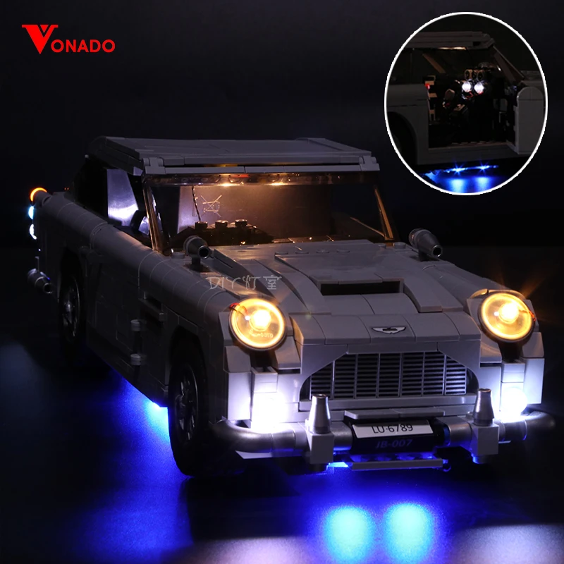 Набор со светодиодсветильник кой для 10262 21046 Aston Martin Db5 строительные блоки кирпичи