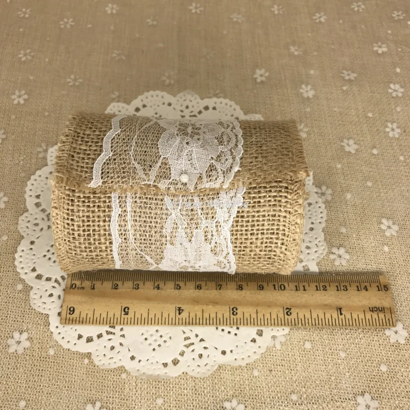 10 см Ширина * 3 м натуральный джут джутовая ткань мешочная лента с отделкой