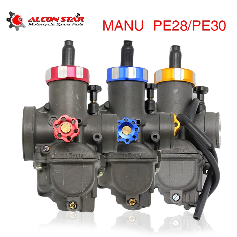 Alconstar мотогонок Keihin PE28 PE30 Карбюратор 28 мм 30 мм Manu Carb для 150cc 200cc Байк ATV Скутер