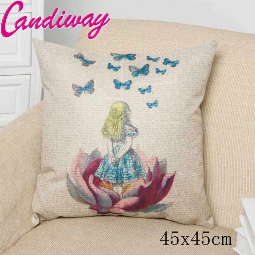 45x45 см цветы маленькая искусственная ткань из хлопка и льна NB013|pillowcase cotton|girls
