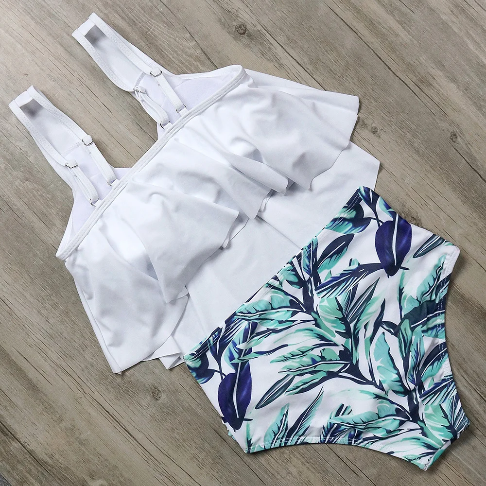 Купальный костюм из двух предметов бикини с высокой талией купальник большого