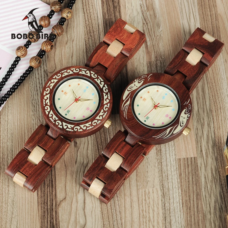 BOBO BIRD WP15 новый фирменный дизайн сезона Цвета Деревянные часы для женщин