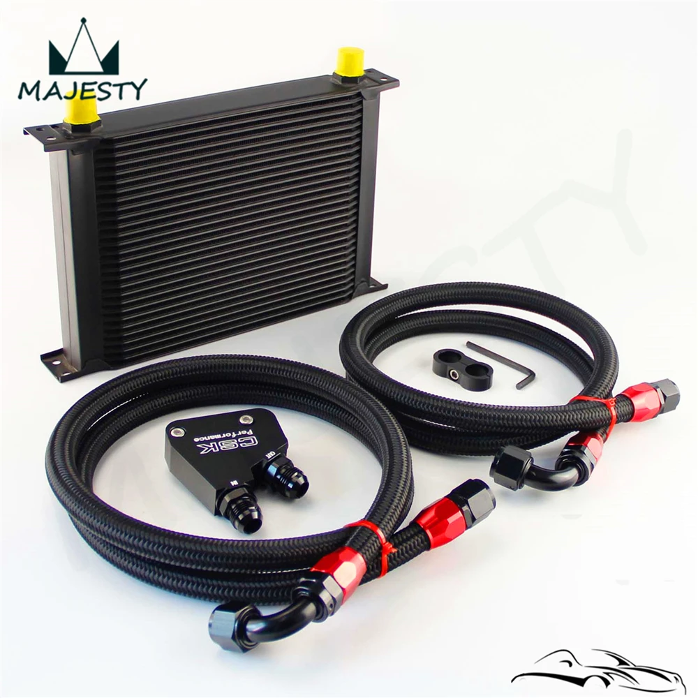 28 Row Engine Oil Cooler Kit + Sandwich Plate For BILLET LS1 LS2 LS3 LSX VE HSV |