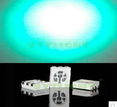 100 шт. smd 5050 Голубой светодиод 500нм|cyan led|led cyandiode led |