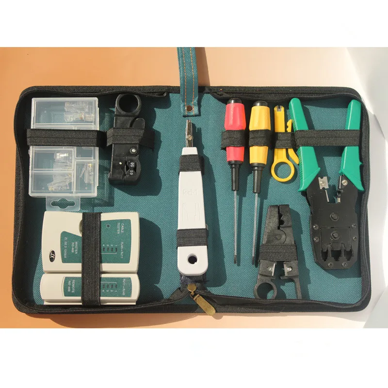

11 in 1 Professional Network Computer Maintenance Repair Tool Kit Cross/Flat Screwdriver Crimping Pliers etc Free Shipping