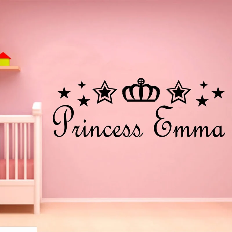 

CUSTOMIZED PERSONALISED NAME PRINCESS WALL ART STICKER QUOTE WALL DECAL FOR GIRLS BEDROOM DECORATION