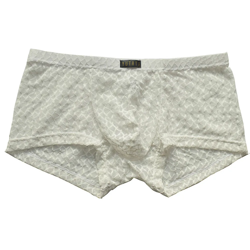 2019 мужские брюки стрейч прозрачные кружевные плавки шорты дышащие для мужчин