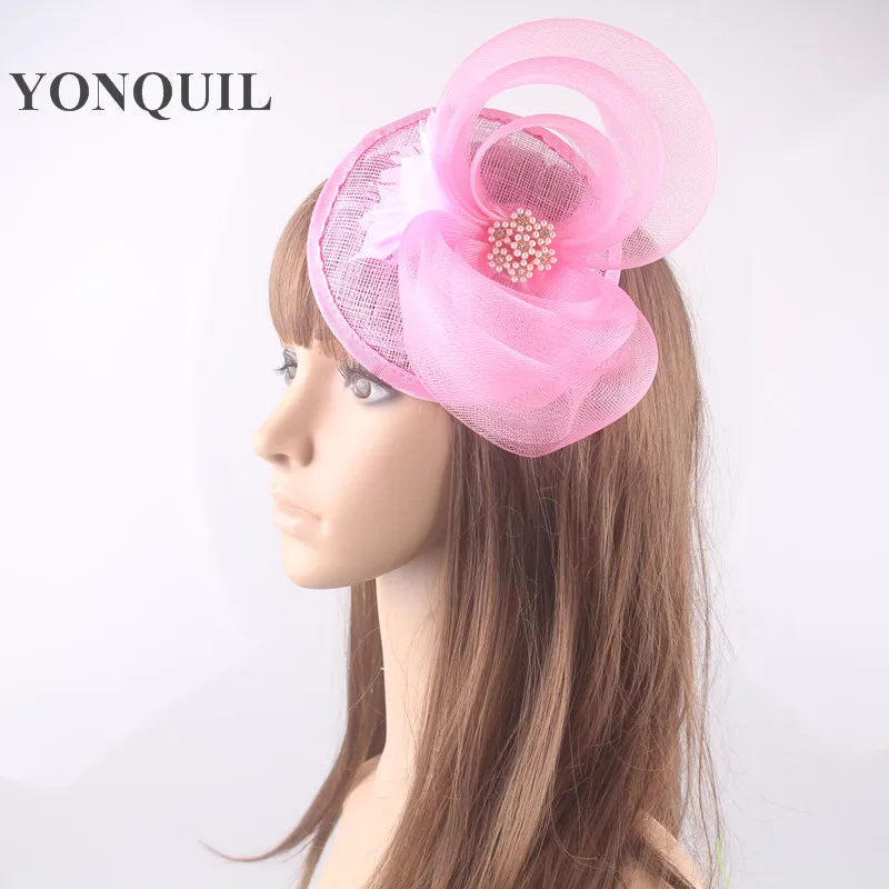 Церковная винтажная Вуалетка Sinamay головной убор с петлями из кринолина