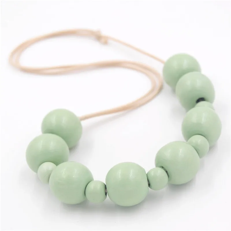 1 шт. яркие деревянные бусины массивное ожерелье ручная роспись чокер деревянный