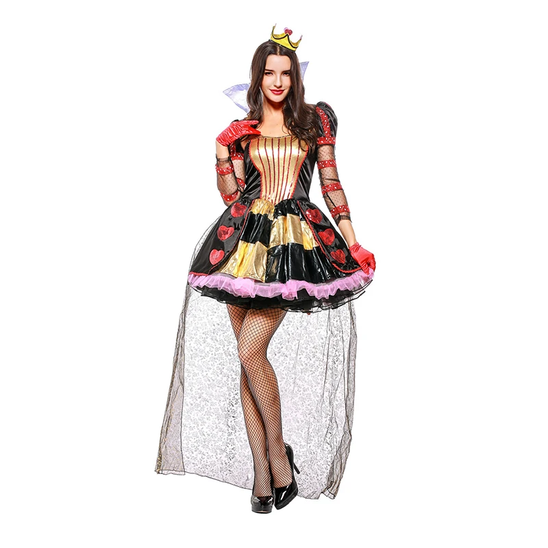 Женский костюм Fantasia queen Of Hearts Алиса в стране чудес злая королева косплей вечерние нарядное платье на Хэллоуин для взрослых Кигуруми наряд