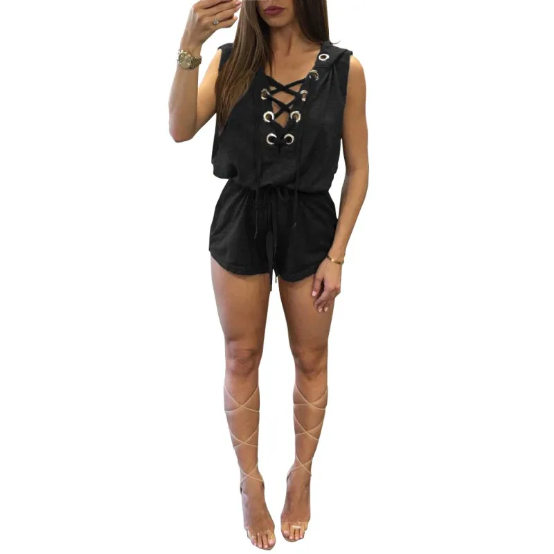 2018 Для женщин Мода бинты крест ремни с крышками Комбинезоны пикантные пляжные