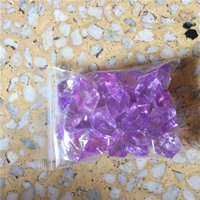 

Оптовая продажа, 6 упаковок, около 1100 штук, акриловые ледяные акриловые кристаллы, фиолетовые, разноцветные, украшения для свадебного стола вазы