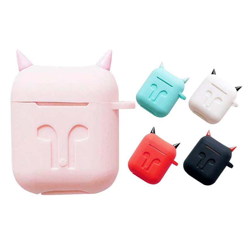 Милый силиконовый беспроводной Bluetooth футляр для наушников Airpods Apple i10 i12 TWS