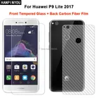 Для Huawei P9 Lite 2017 5,2 дюйма 1 комплект = мягкая задняя пленка из углеродного волокна + ультратонкое прозрачное закаленное стекло премиум-класса для переднего экрана
