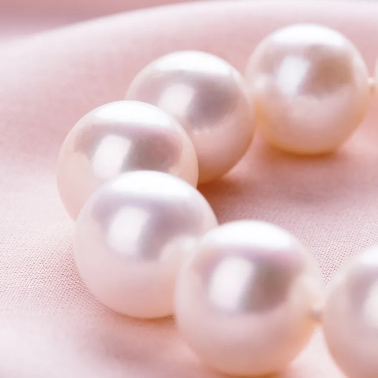 Ожерелье из серебра 925 пробы с натуральным пресноводным жемчугом 12-13-15 мм |