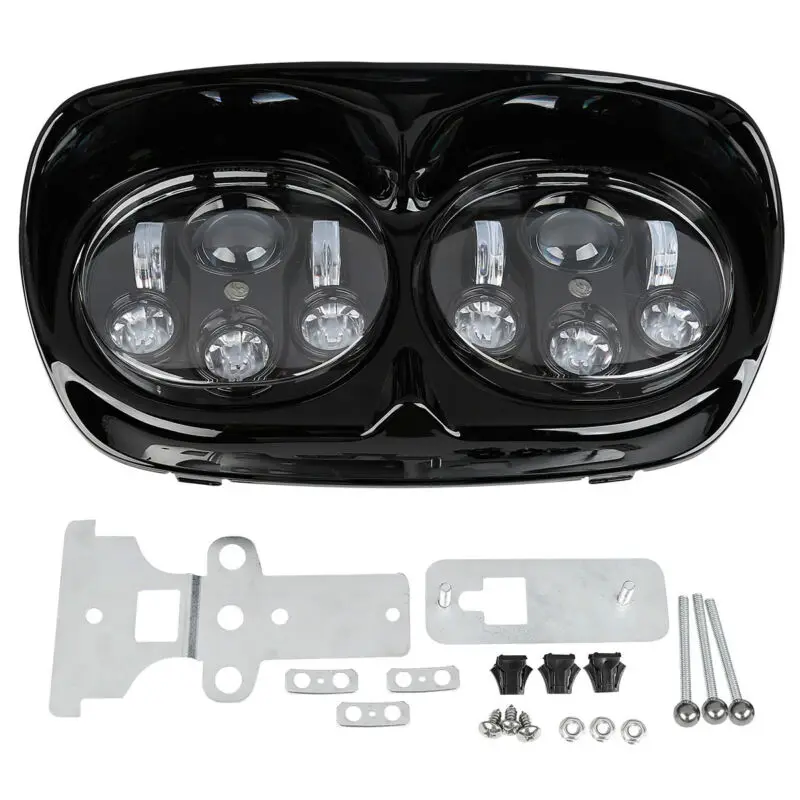 

Motorcycle Inner Outer Fairing and 5.75'' Dual LED Headlight For Harley Road Glide FLTR 1998-2013 11 12