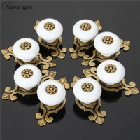bowarepro 8pcs Vintage Retro Ceramic Door Knob Wardrobe Cabinet Drawer Pull Kitchen Cabinet Handle Ceramic Cupboard Handle Hot 
