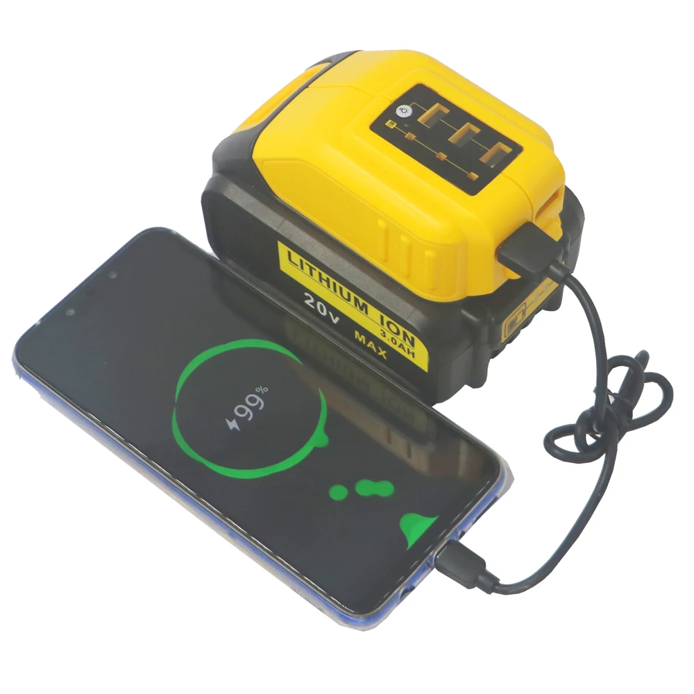 20V 3 0/4.0Ah литий ионный аккумулятор + USB зарядное устройство для Dewalt DCB204 2 DCB205