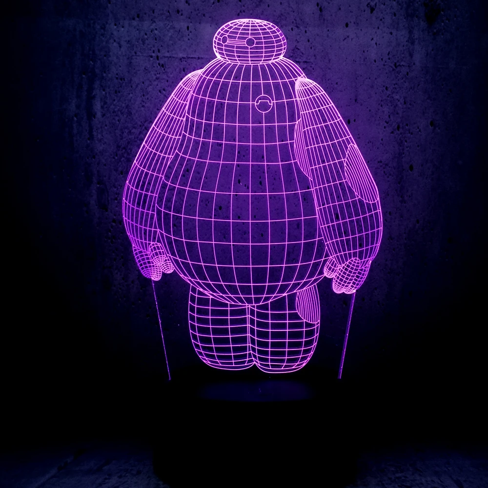 3D лампа Baymax с мультяшным героем ночник светодиодный светильник USB праздничные