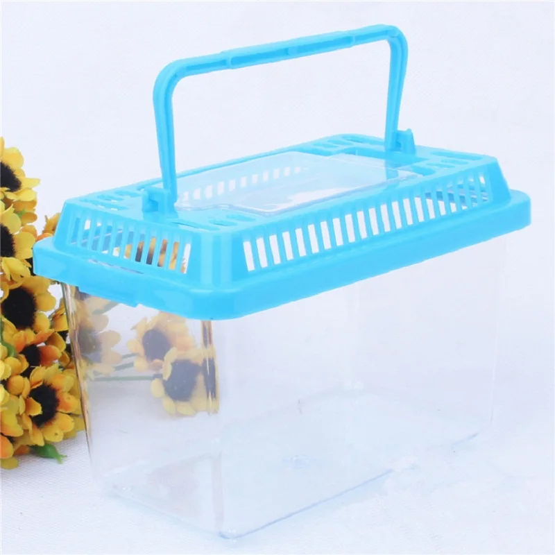 Blue X 6PCS 6 шт. мини аквариум аквариумная Золотая рыбка миска Черепаха Животное Рептилия Черепаха клетка кормов офисный Настольный Декор паук ящерица хомяк - Цвет: Blue X 6PCS