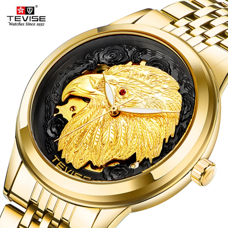 Автоматические часы TEVISE мужские модные водонепроницаемые спортивные деловые