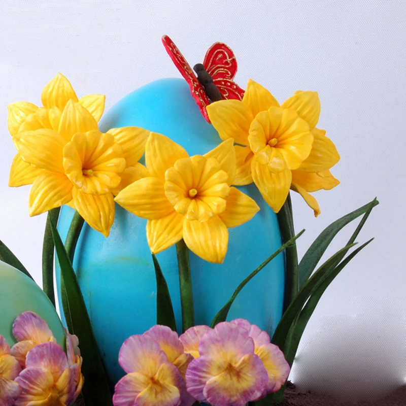 Силиконовая форма для фиолетовых и Daffodil лепестков помадка инструменты украшения