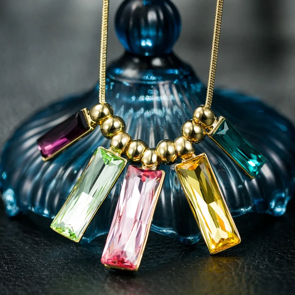 Neoglory MADE WITH SWAROVSKI ELEMENTS Кристалл светло желтого золота Цвет комплект ювелирных