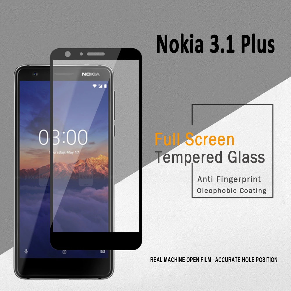 10 шт./лот 3D полное закаленное стекло для Nokia 3 1 Plus покрытие Защитная пленка экрана