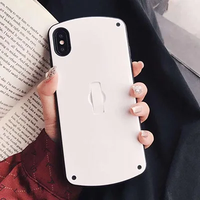 white GlamPhone чехол сплошной цвет кольцо Arc чехол для телефона для iPhone 6 7 8 Plus X XR XS Max Телефон задняя крышка чехол s - Цвет: white