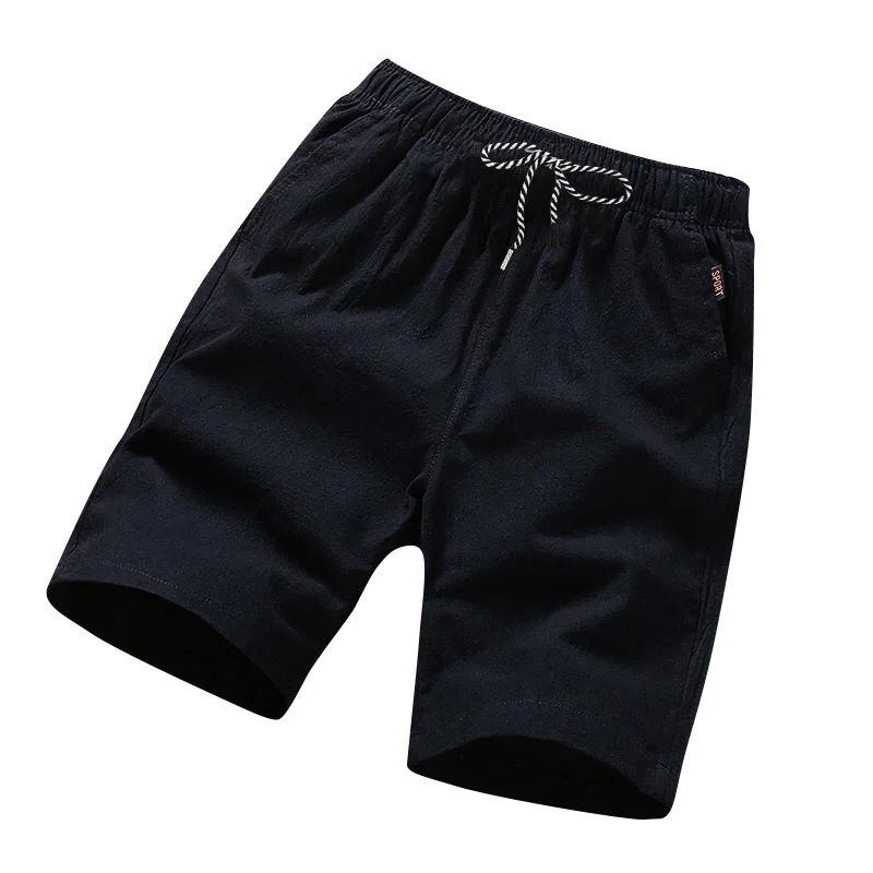 

Cotton and hemp Men Shorts Spring and Summer 2019 Men's casual shorts Young men's Thin Beach Knee Length Pants A071