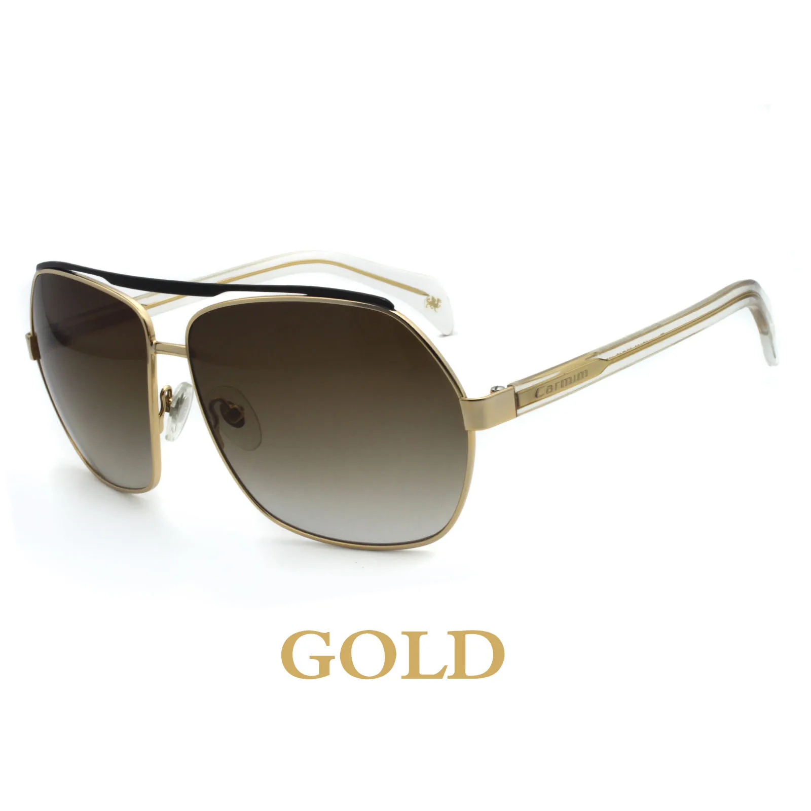 Gold-32109 Модные мужские и женские золотые, серебристые, серые, коричневые металлические УФ квадратная линза очки солнцезащитные очки Crm32110 Crm32109 - Цвет линз: Gold-32109